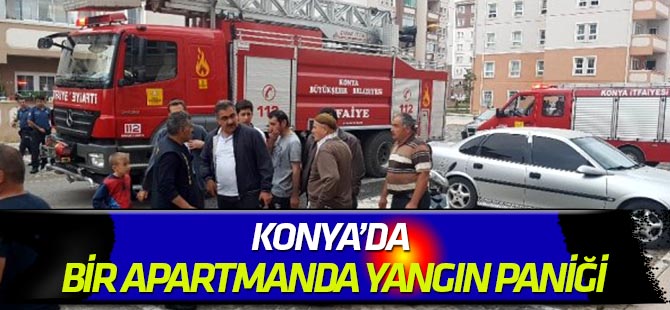 Konya'da apartmanda yangın paniği