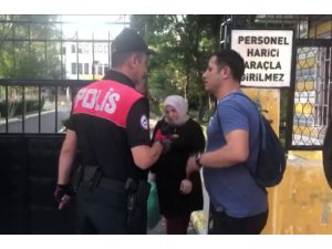 Otomobilini arayan sürücü okul bahçesinde mahsur kaldı