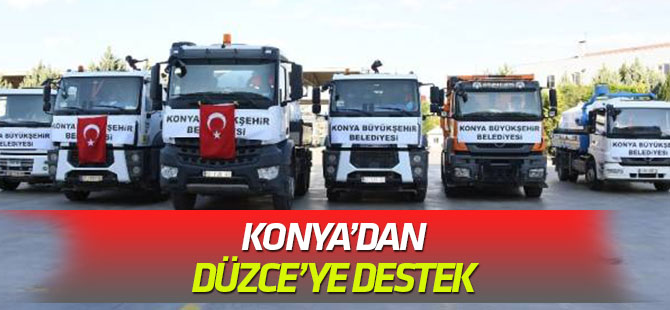 Konya'dan Düzce'ye destek