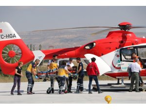 Yaralı tatilci ambulans helikopterle kurtarıldı