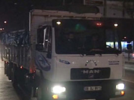 TSK kamyonuna polis gözaltısı