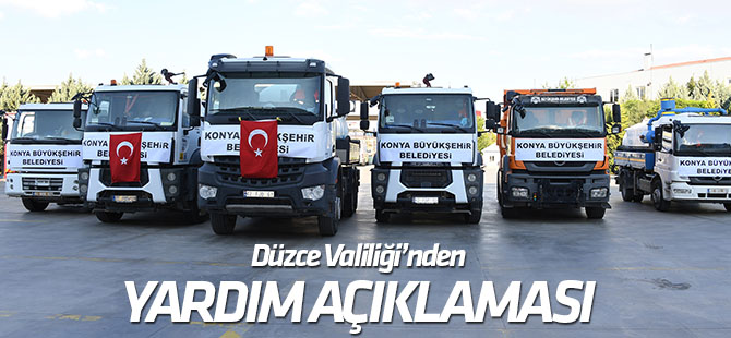 Düzce Valiliği'nden yardım açıklaması