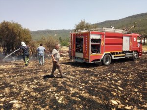 Kaş’ta çıkan anız yangını korkuttu