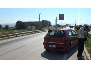 Frenleri tutmayınca karşı şeride geçti