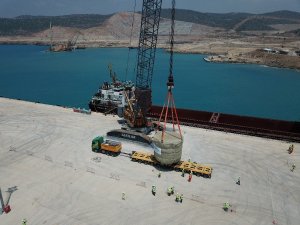 Akkuyu NGS’nin inşaatı devam eden 1 nolu ünitesinin ilk büyük boyutlu ekipmanı sahaya ulaştı