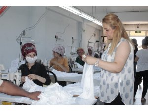 Kadın girişimci, eşinin desteğiyle tekstil atölyesi açtı