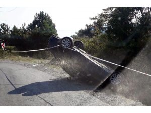 Türkeli’de otomobil takla attı: 1yaralı