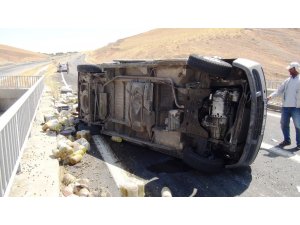 Zeytin taşıyan araç takla attı: 2’si ağır 7 yaralı