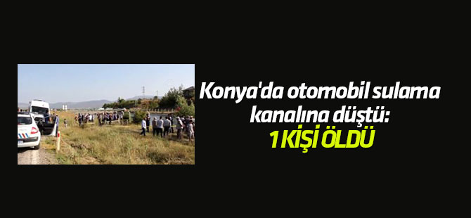 Konya'da otomobil sulama kanalına düştü: 1 ölü