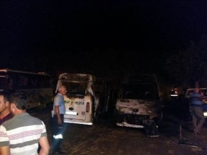 Bozyazı’da 4 araç kundaklandı