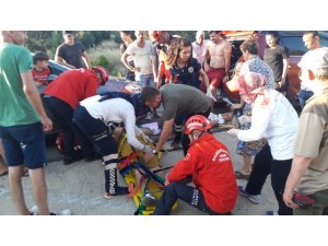 Burhaniye’de otomobil takla attı: 3 yaralı