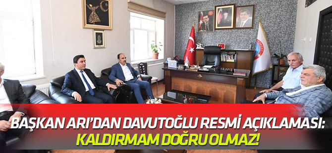 Başkan Arı'dan Davutoğlu fotoğrafı açıklaması