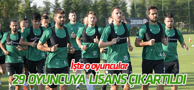 Konyaspor 29 oyuncuya lisans çıkardı
