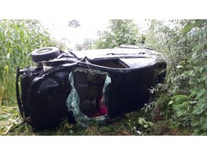 Samsun’da otomobil mısır tarlasına yuvarlandı: 4 yaralı