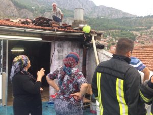 Terasta çıkan yangın korkuttu