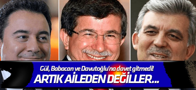 Gül, Babacan ve Davutoğlu'na yıl dönümü daveti gitmedi!