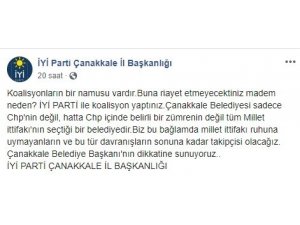 İyi Parti’den Başkan Gökhan’a: "Koalisyonların bir namusu vardır"