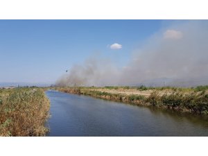 GÜNCELLEME 2 - Edremit Körfezi'nde sazlık alanda yangın