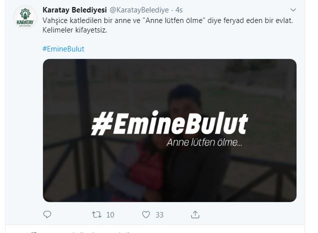 Konya’dan Emine Bulut cinayetine tepki