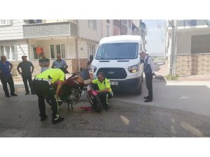 Çalıntı motosikletle kaza yaptı