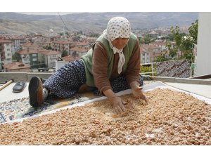 Beypazarı'nda kışlık tarhana ve salça mesaisi