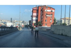 E-5’te patenli gençler yürekleri ağza getirdi