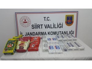 Siirt’te kaçak sigara ve kaçak çay ele geçirildi