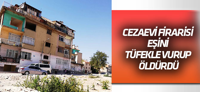 Cezaevi firarisi yangın çıkardığı evden çıkan eşini tüfekle vurup öldürdü