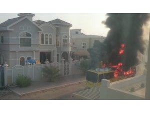 Birleşik Arap Emirlikleri’nde okul servisi alev aldı