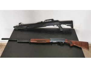 Şüpheli otomobilden av tüfekleri ele geçirildi