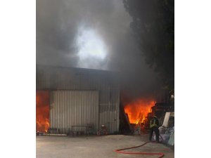 Bodrum’da marangoz atölyesinde yangın