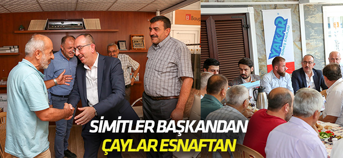 Meram’da, Simitler başkandan çaylar esnaftan