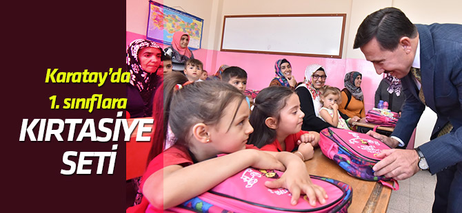 Karatay Belediyesi’nden 1. sınıflara kırtasiye seti