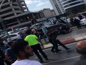 Anadolu Adalet Sarayı otoparkında sıcak anlar kamerada