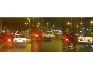 E-5 karayolunda ilginç görüntü