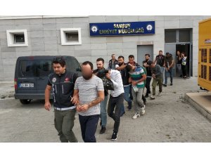 Samsun’da uyuşturucu ticaretinden 7 zanlı adliyede