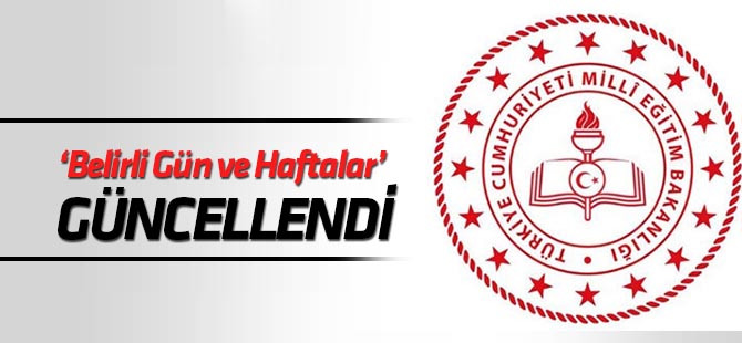 MEB, "belirli gün ve haftalar çizelgesi"ni güncelledi
