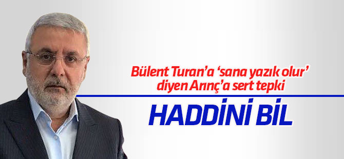 Metiner'den Arınç'a Bülent Turan tepkisi: Haddini bil