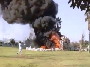 Şanlıurfa’da süs havuzunda korkutan yangın