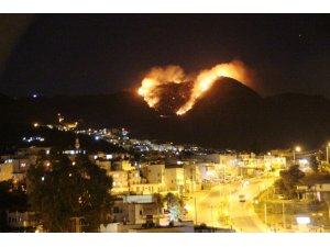 Bodrum’da Makilik alanda korkutan yangın