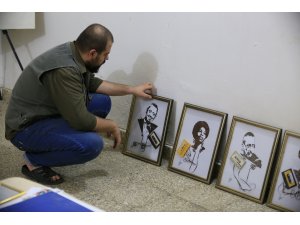 Iraklı genç, kaset bantlarıyla İbrahim Tatlıses dahil birçok sanatçının portresini yapıyor