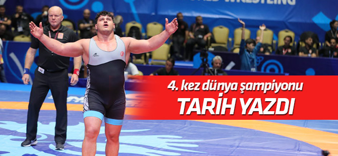 4. kez Dünya Şampiyonu olan Rıza Kayaalp tarihe geçti