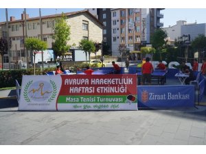 Nevşehir’de açık alan masa tenisi turnuvası başladı