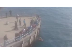 Galata Köprüsü’nde intihar girişimi