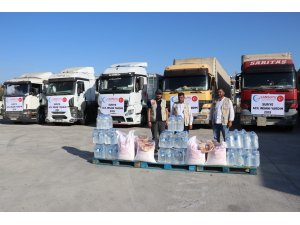 Cansuyu'ndan Suriye'ye 8 tırlık yardım malzemesi