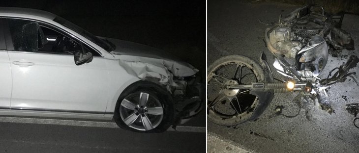 Otomobil ile motosiklet çarpıştı: 1 ölü, 1 yaralı