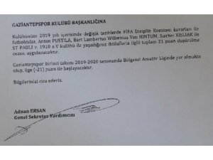 FIFA’dan Gaziantepspor’a tarihi ceza