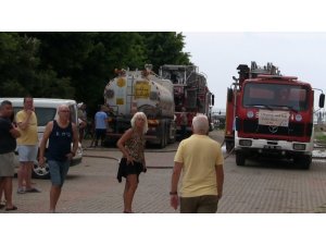 Belçikalıların kaldığı yazlık sitede korkutan yangın