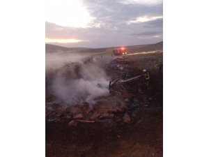 Karaman’da ahır yangınında 2 hayvan telef oldu