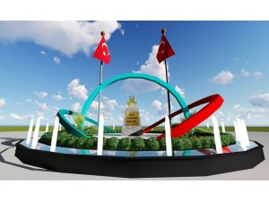 Güdül'de Atatürk büstü çevre düzenlemesi